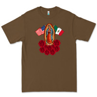 Cacao our lady virgen de guadalupe mexican american flag holiday Premium Tee - linhVisuals