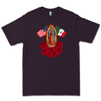 Plum our lady virgen de guadalupe mexican american flag holiday Premium Tee - linhVisuals