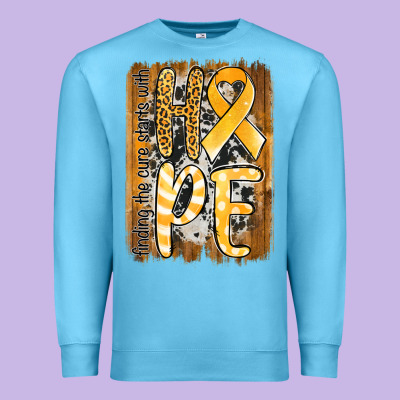 Finding The Cure Starts With Hope Childhood Cancer Awareness  With Bac Premium Sweatshirt Designed By Jasminsmagicworld