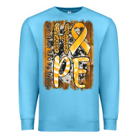 Ocean Blue finding the cure starts with hope childhood cancer awareness  with bac Premium Sweatshirt - Jasminsmagicworld