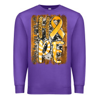 Purple finding the cure starts with hope childhood cancer awareness  with bac Premium Sweatshirt - Jasminsmagicworld