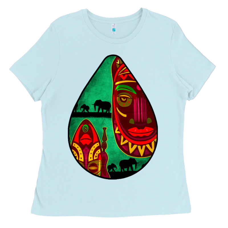 African Masks Teardrop  3 Ladies Tee by BundleAndBundleShop | Teevron
