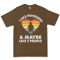 Cacao i like penguins and 3 people vintage Premium Tee - linhVisuals