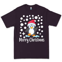 Plum penguin merry christmas with snow Premium Tee - linhVisuals