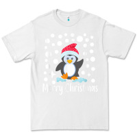 White penguin merry christmas with snow Premium Tee - linhVisuals