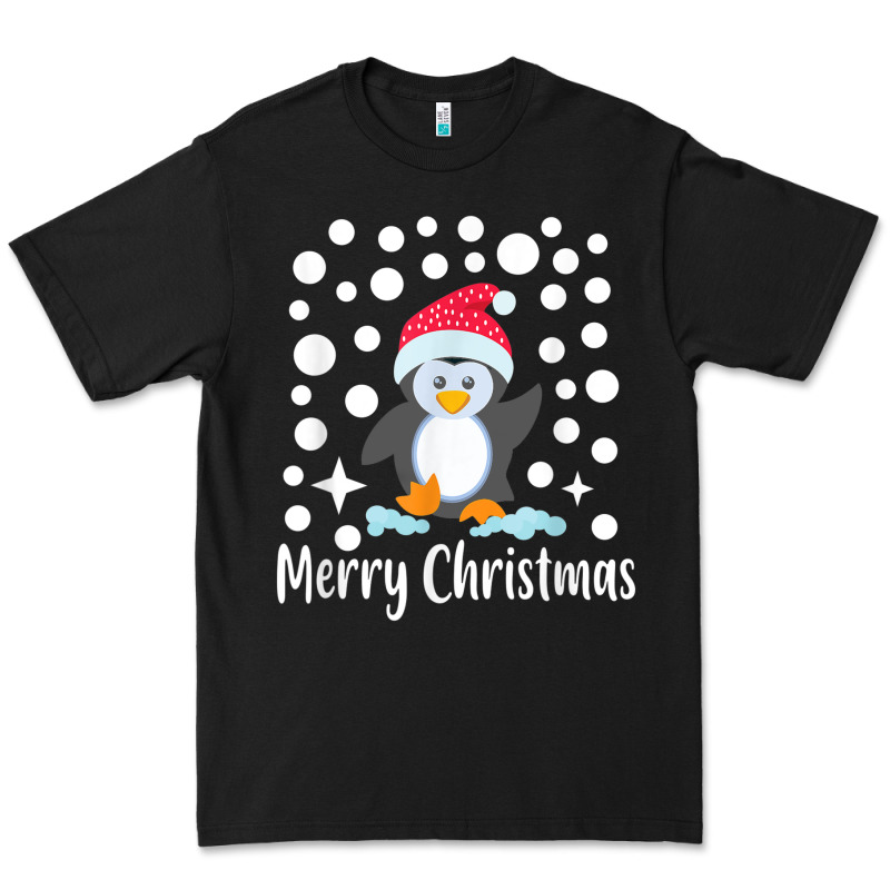 Penguin Merry Christmas With Snow Premium Tee by linhVisuals | Teevron