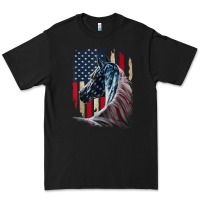 Black patriotic horse american flag   horse vintage Premium Tee - linhVisuals