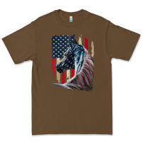 Cacao patriotic horse american flag   horse vintage Premium Tee - linhVisuals