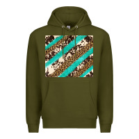 Army Green turquoise glitter leopard and cowhide Premium Hoodie - Artiststas