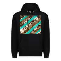 Black turquoise glitter leopard and cowhide Premium Hoodie - Artiststas