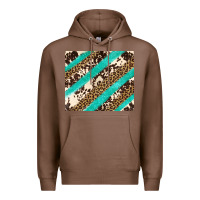 Chestnut turquoise glitter leopard and cowhide Premium Hoodie - Artiststas