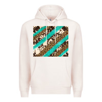 Pale Pink turquoise glitter leopard and cowhide Premium Hoodie - Artiststas