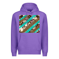 Purple turquoise glitter leopard and cowhide Premium Hoodie - Artiststas