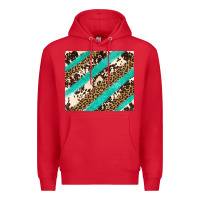 Red turquoise glitter leopard and cowhide Premium Hoodie - Artiststas
