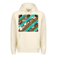Sandshell turquoise glitter leopard and cowhide Premium Hoodie - Artiststas