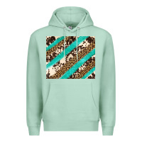 Seafoam turquoise glitter leopard and cowhide Premium Hoodie - Artiststas