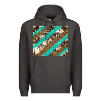 Smoke turquoise glitter leopard and cowhide Premium Hoodie - Artiststas