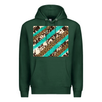 Sports Green turquoise glitter leopard and cowhide Premium Hoodie - Artiststas