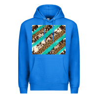 True Royal turquoise glitter leopard and cowhide Premium Hoodie - Artiststas