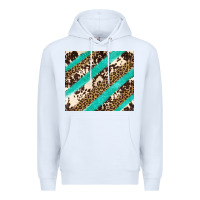 White turquoise glitter leopard and cowhide Premium Hoodie - Artiststas