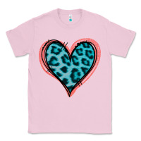 Bubblegum Pink Blue Leopard Heart Classic Tee - Jasminsmagicworld