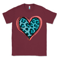 Burgundy Blue Leopard Heart Classic Tee - Jasminsmagicworld