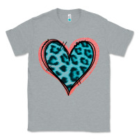 Heather Grey Blue Leopard Heart Classic Tee - Jasminsmagicworld
