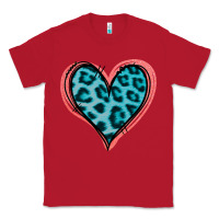 Red Blue Leopard Heart Classic Tee - Jasminsmagicworld