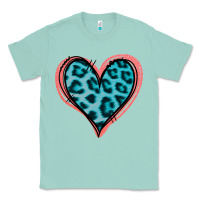 Seafoam Blue Leopard Heart Classic Tee - Jasminsmagicworld