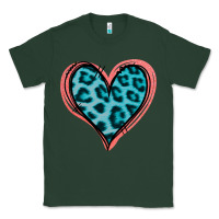 Sports Green Blue Leopard Heart Classic Tee - Jasminsmagicworld