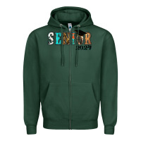 Sports Green Western Senior 2024 Zipper Hoodie - RanaPortraitStore