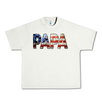 Pistachio American Flag Papa 4th of July Urban Heavy Tee - LillyAllenDesigns