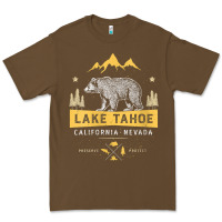 Cacao womens lake tahoe national park california nevada vintage bear men v n Premium Tee - linhVisuals