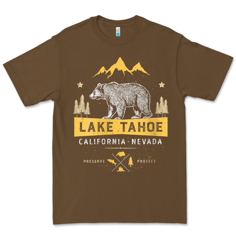 Womens Lake Tahoe National Park California Nevada Vintage Bear Men V N Premium Tee by linhVisuals | Teevron