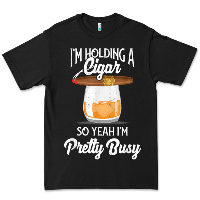 Cigar Smoking Tshirt Smoking Whiskey Drinking Dad Tee Gift Premium Tee by linhVisuals | Teevron