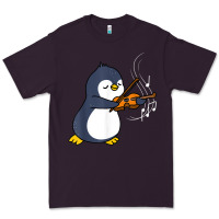 Plum penguin playing violin animal Premium Tee - linhVisuals