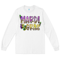 White mardi gras Long Sleeve Tee - SublimationCraftShop