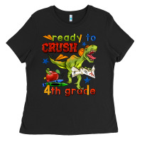 Black ready to crush 4th grade Ladies Tee - BundleAndBundleShop