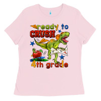 Bubblegum Pink ready to crush 4th grade Ladies Tee - BundleAndBundleShop