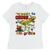 White ready to crush 4th grade Ladies Tee - BundleAndBundleShop