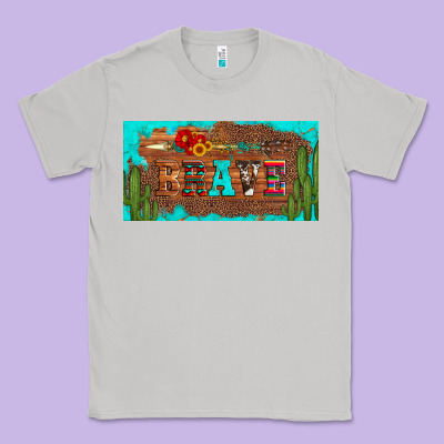Brave Turquoise Leopard Cactus And Floral Arrow Licanse Plate Classic Tee Designed By Artiststas