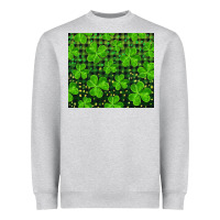 Heather Grey shamrock and plaid Heavyweight Sweatshirt - RanaPortraitStore