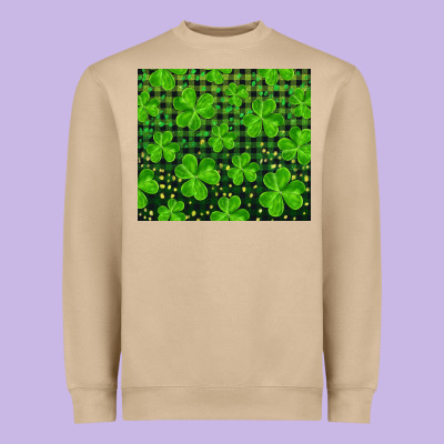 Shamrock And Plaid Heavyweight Sweatshirt Designed By Ranaportraitstore