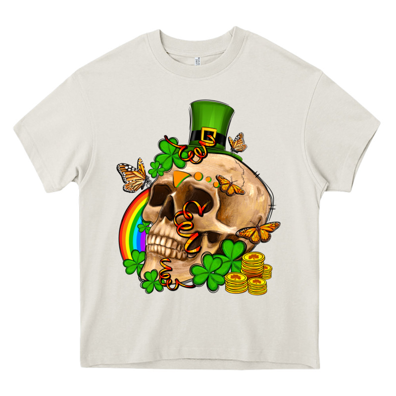 St. Patrick's Boho Skull Heavy Core Tee by OliviaCreatesArt | Teevron