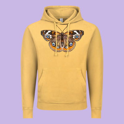 Common Buckeye Butterfly Vintage Hoodie Designed By Lillyallendesigns