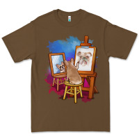 Cacao french bulldog painting bulldog artist art animals graphic long sleeve Premium Tee - linhVisuals