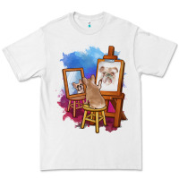 White french bulldog painting bulldog artist art animals graphic long sleeve Premium Tee - linhVisuals