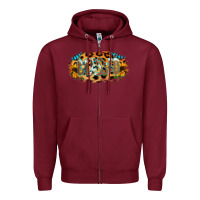 Burgundy Blessed Sunflower Gemstone Zipper Hoodie - RanaPortraitStore