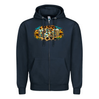 Navy Blessed Sunflower Gemstone Zipper Hoodie - RanaPortraitStore