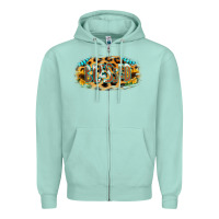 Seafoam Blessed Sunflower Gemstone Zipper Hoodie - RanaPortraitStore
